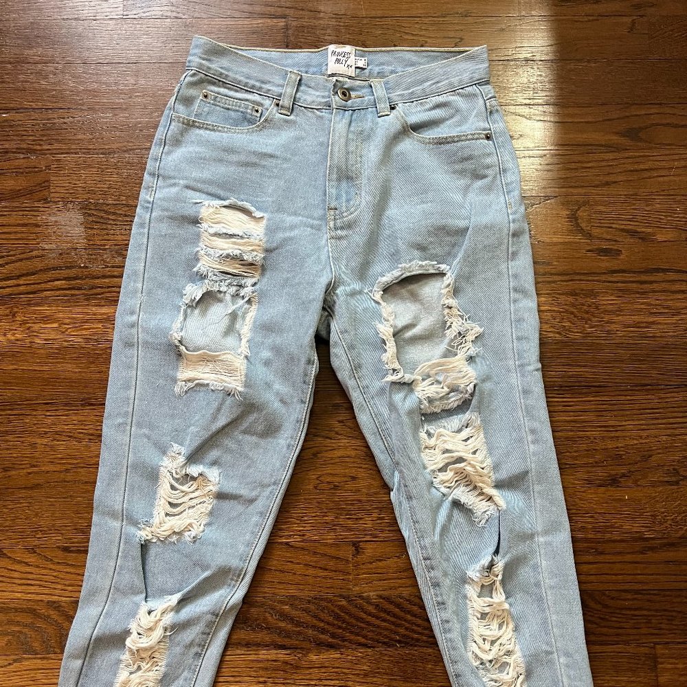 Princess Polly Ripped Straight Leg Jeans